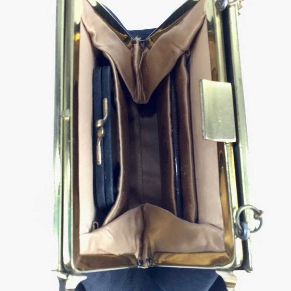 Rare Vintage 1950s Edwards Bag, Convertible Gold and Black Evening Purse - Picture 12 of 16